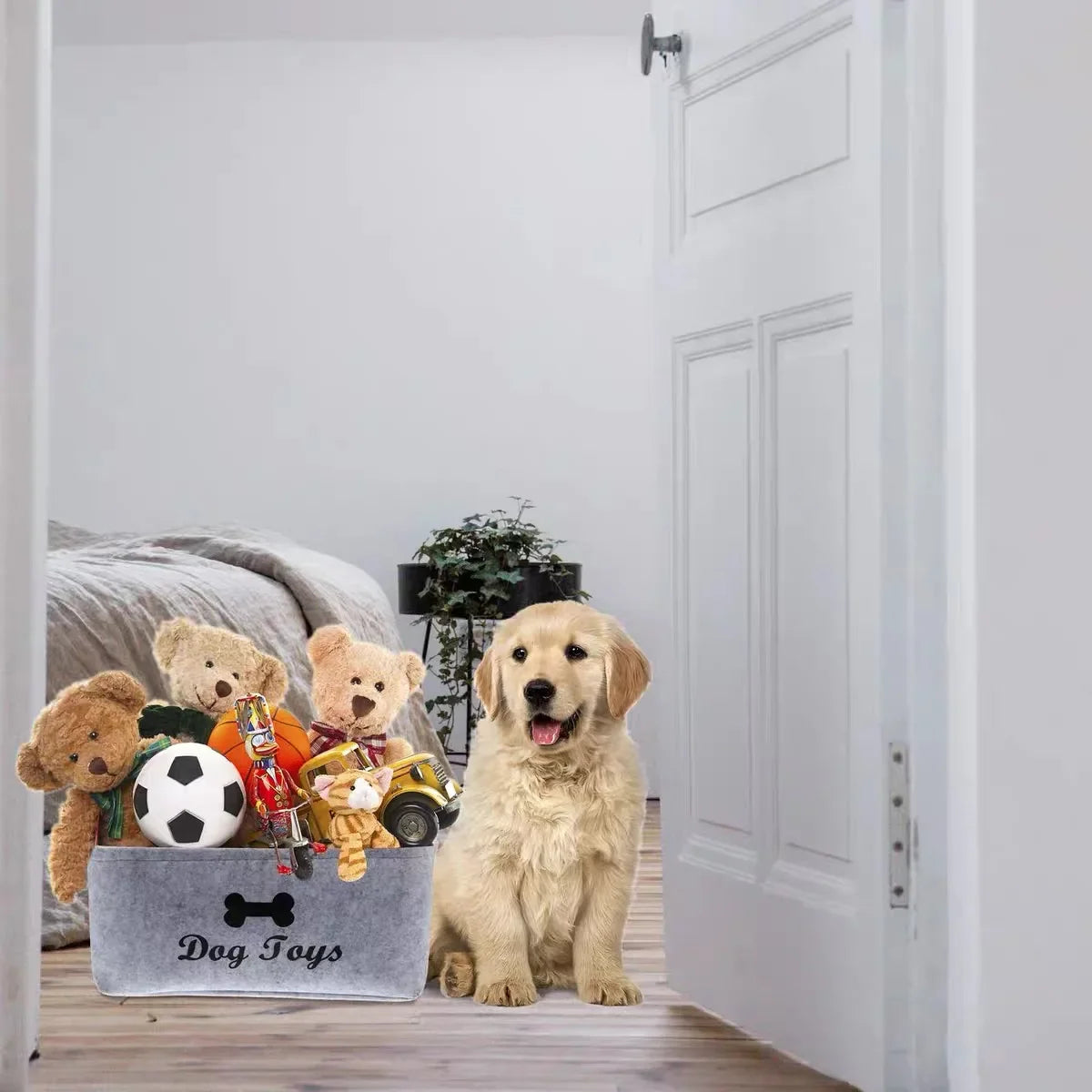 Felt Pet Toy Storage Box - Fade Resistant