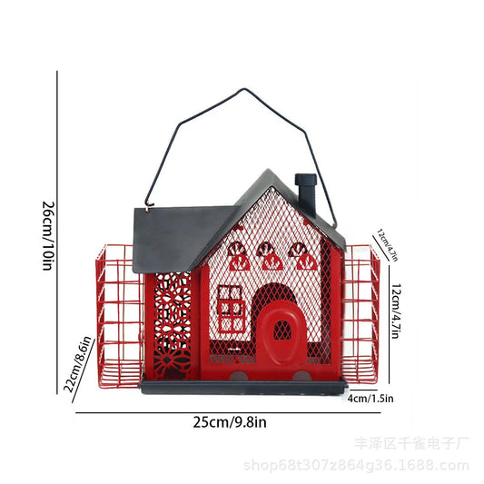 DecorBites™ Hanging Metal Bird Feeder House for Hummingbird & Wild Birds