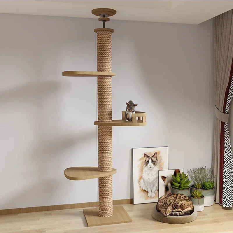 Multi Layer Solid Wood Cat Climbing Frame ๐ฑ