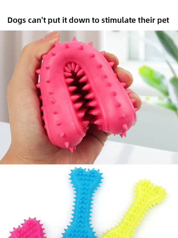 Dog Chew Toy Rubber Bone Durable Bite Trainer 1.4oz 🦴