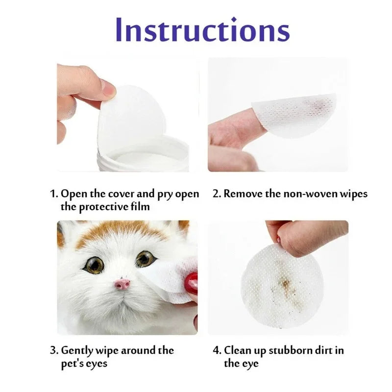 Pet Eye Wipes 130 Pcs Dog Cat Tear Stain Remover 4oz ๐๏ธ
