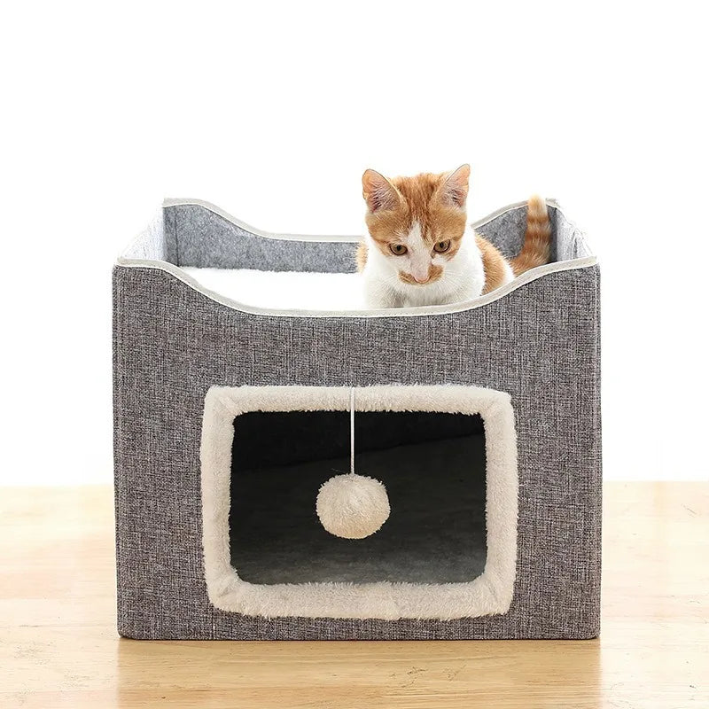 šæ Luxury Cat Tree Bed - Organic Bamboo Base with Orthopedic Comfort & Scratching Post