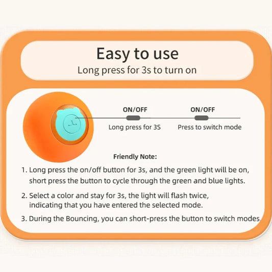 ROJECO Cat Toys Smart Interactive Cat Bouncing Ball