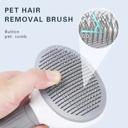 Self-Cleaning Pet Hair Remover Brush – Grooming Comb for