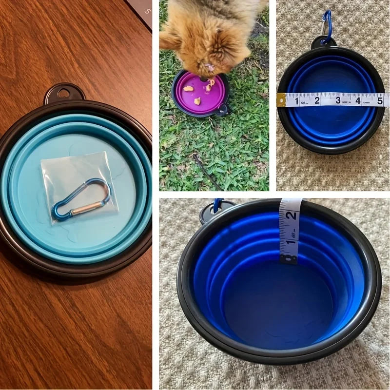 Portable Pet Food Bowl - Collapsible Silicone Travel Water Food Bowl