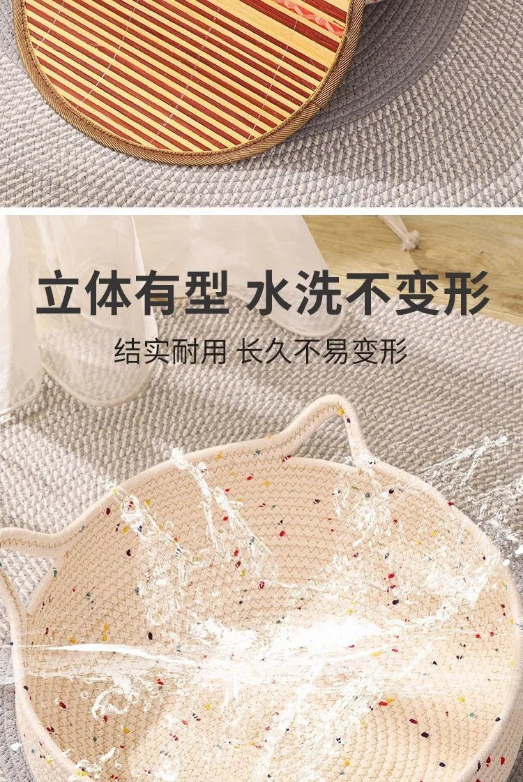 Summer Cat Bed Deep Sleep Comfort - Tent Cave Nest Indoor Mat Basket