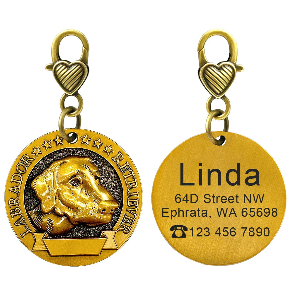 Personalized Dog ID Tag - Custom Engraved Nameplate for All Breeds
