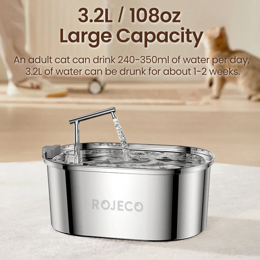 Cat Bed ROJECO Stainless Steel Water Fountain Automatic - detail product image for cat bed