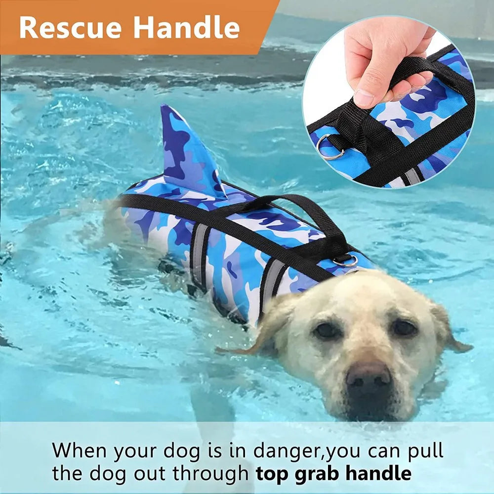 Shark Fin Dog Life Vest - Camouflage Swimwear - Pets - THRIXINE