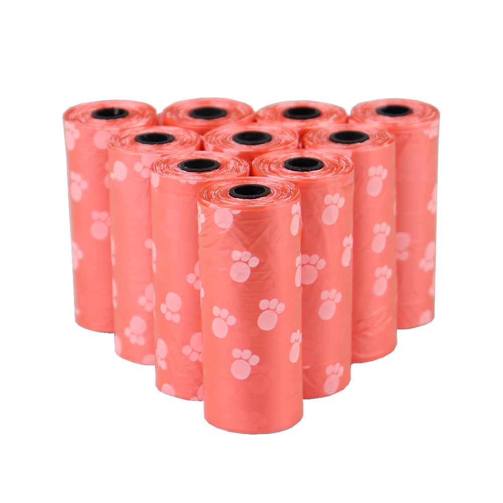 Pet Poop Bags Disposable Dog Perros Waste Bag Bulk Poop 5 Roll(75Pcs) Bags with Paw Prints Clean Pick Up Tools Pet Items - Purrfect Pet Kingdom