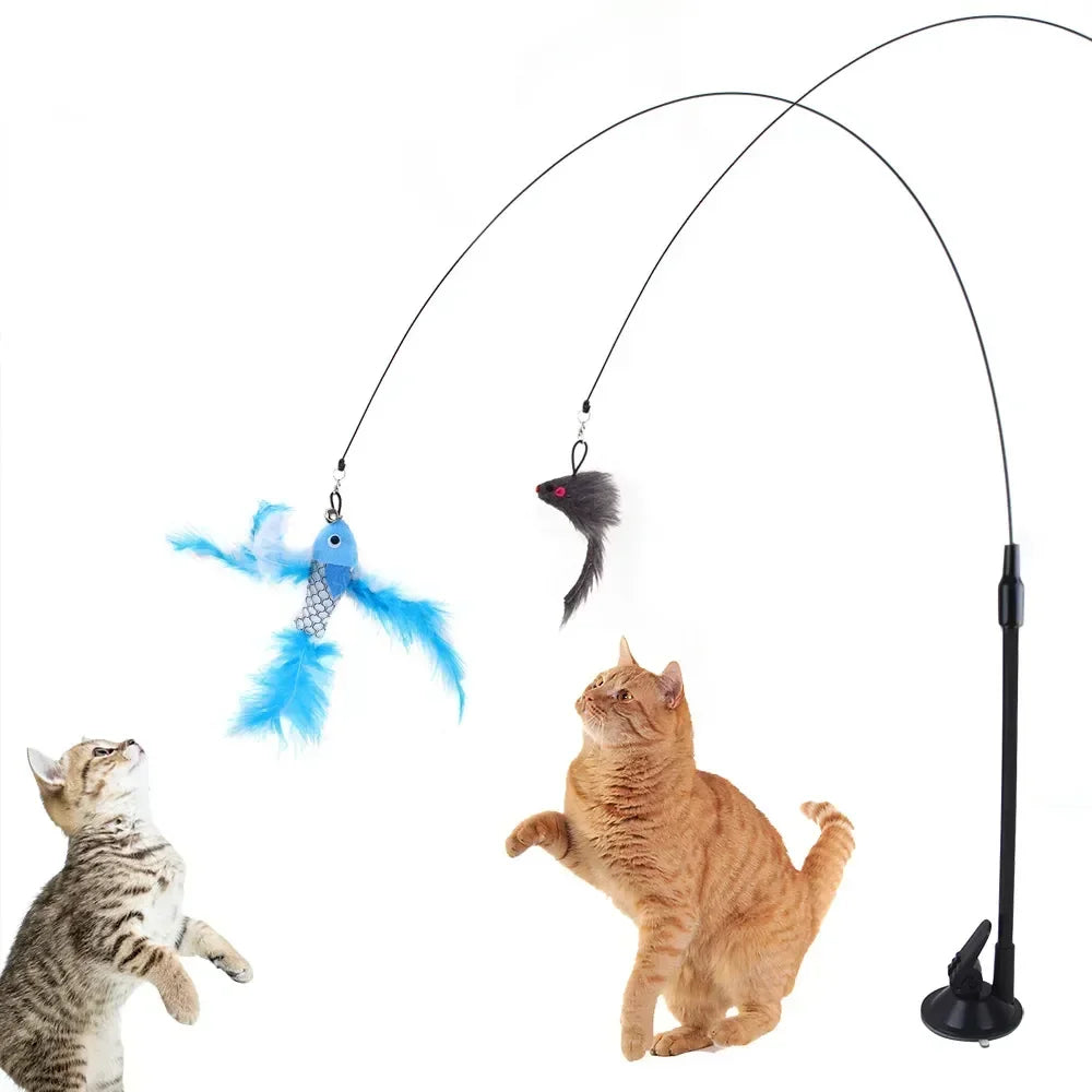 Realistic Bird Cat Toy - Interactive Feather Hunt
