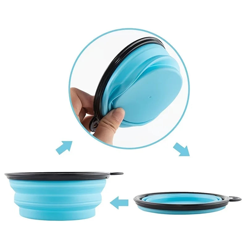 Portable Pet Food Bowl - Collapsible Silicone Travel Water Food Bowl