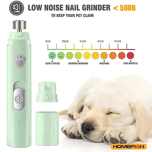 Electric Dog Nail Grinder – USB Rechargeable Pet Nail Clipper & Painless Trimmer for Small and Large Pets