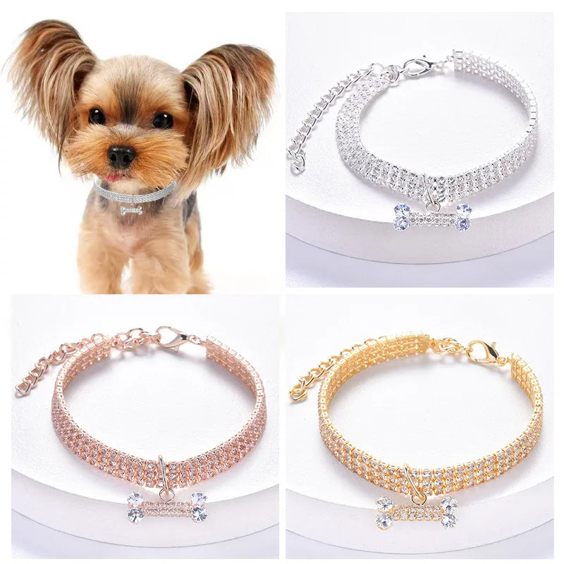 Crystal Rhinestone Pet Collar - Luxury Bling for Your Star