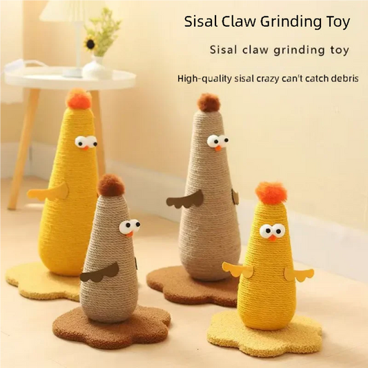 Sisal Cat Scratching Tower - Vertical Climbing Tree with Cozy House