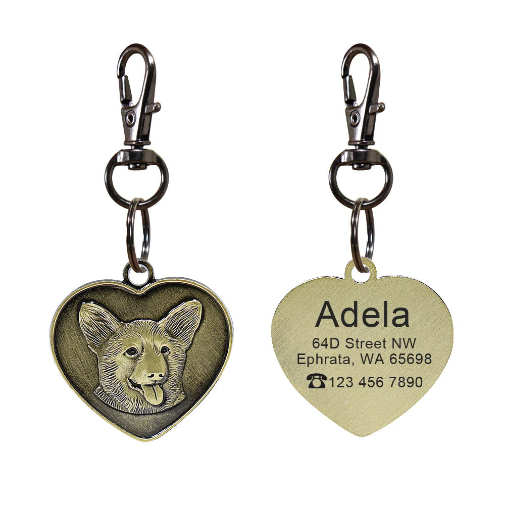 Personalized Dog ID Tag - Custom Engraved Nameplate for All Breeds