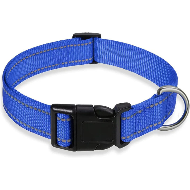 Dog Collar Reflective Nylon Safety Adjustable 🦺