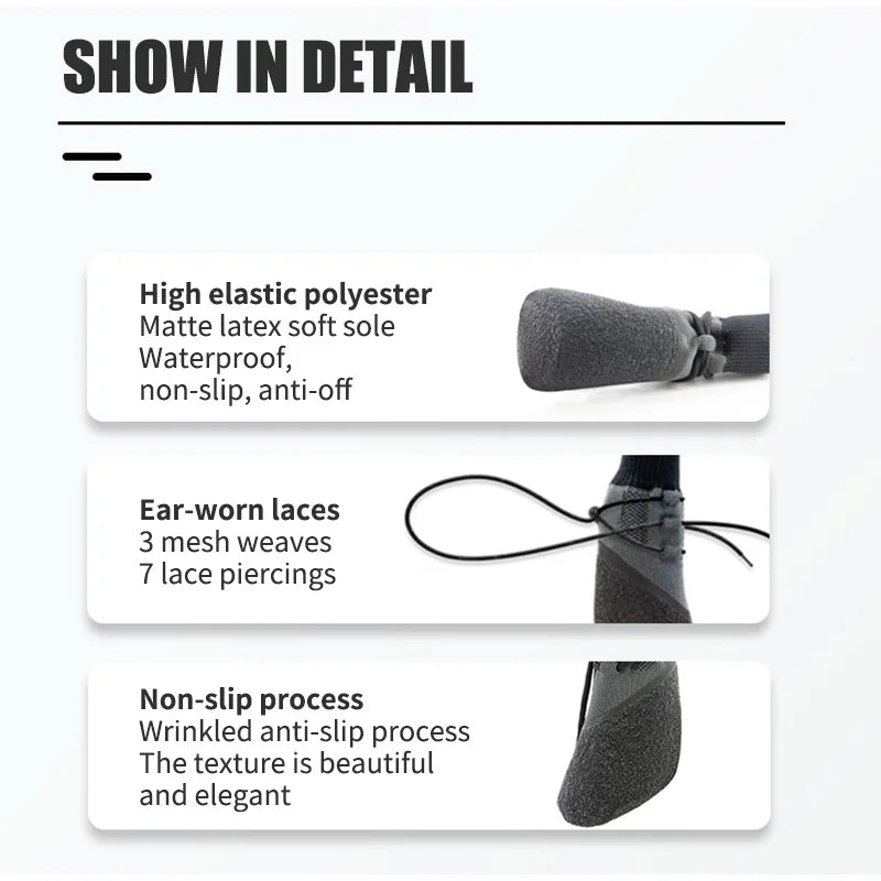 No-Fall-Off Summer Dog Shoes - Breathable Soft Sole Puppy Footwear