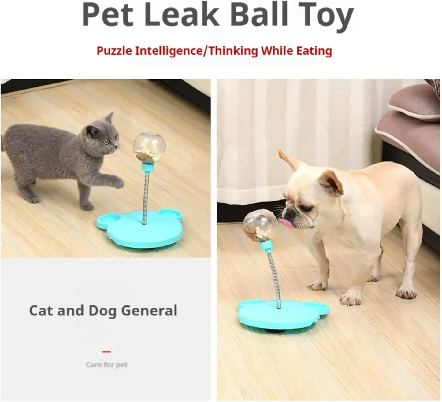 Snack Ball Interactive Treat Dispenser - Dog Cat Chase Exercise Feeder Toy
