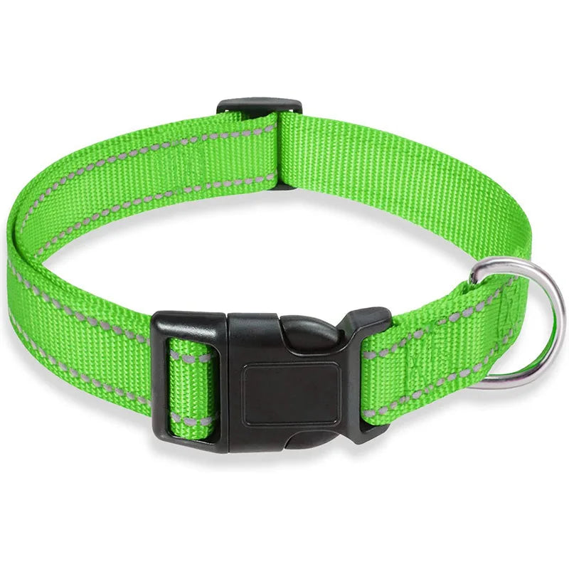 Dog Collar Reflective Nylon Safety Adjustable 🦺
