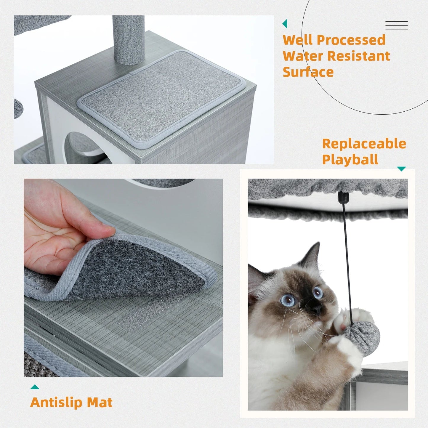 Natural Wooden Cat Tower