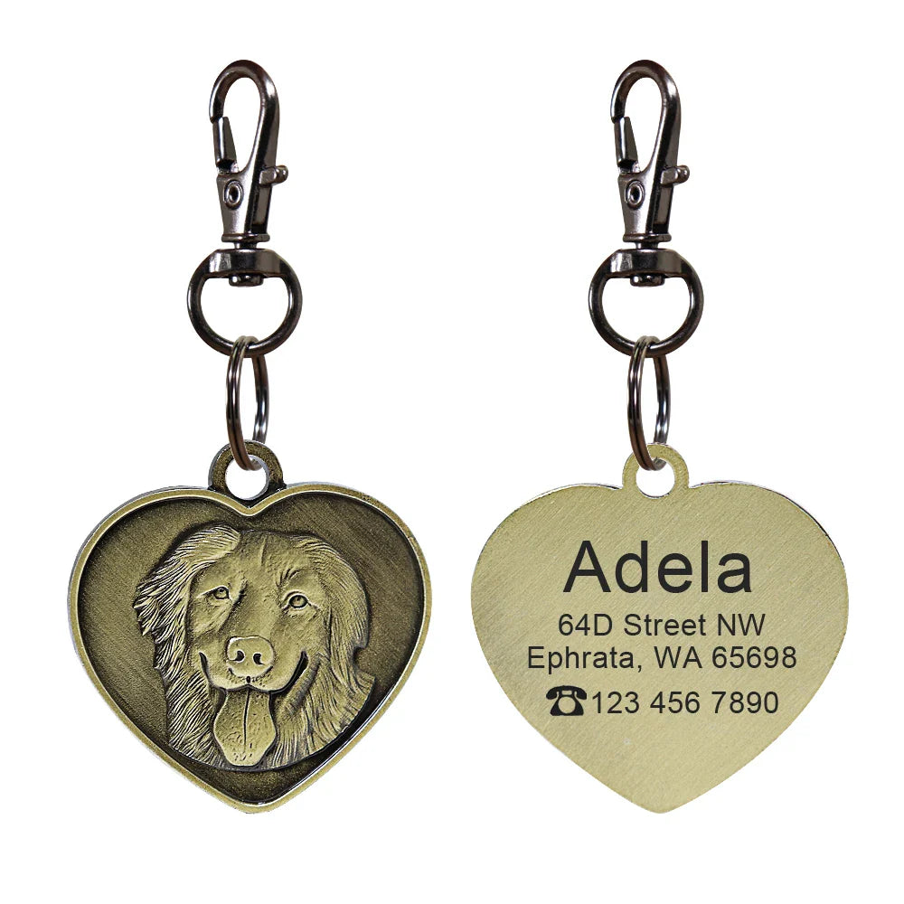 Personalized Dog ID Tag - Custom Engraved Nameplate for All Breeds