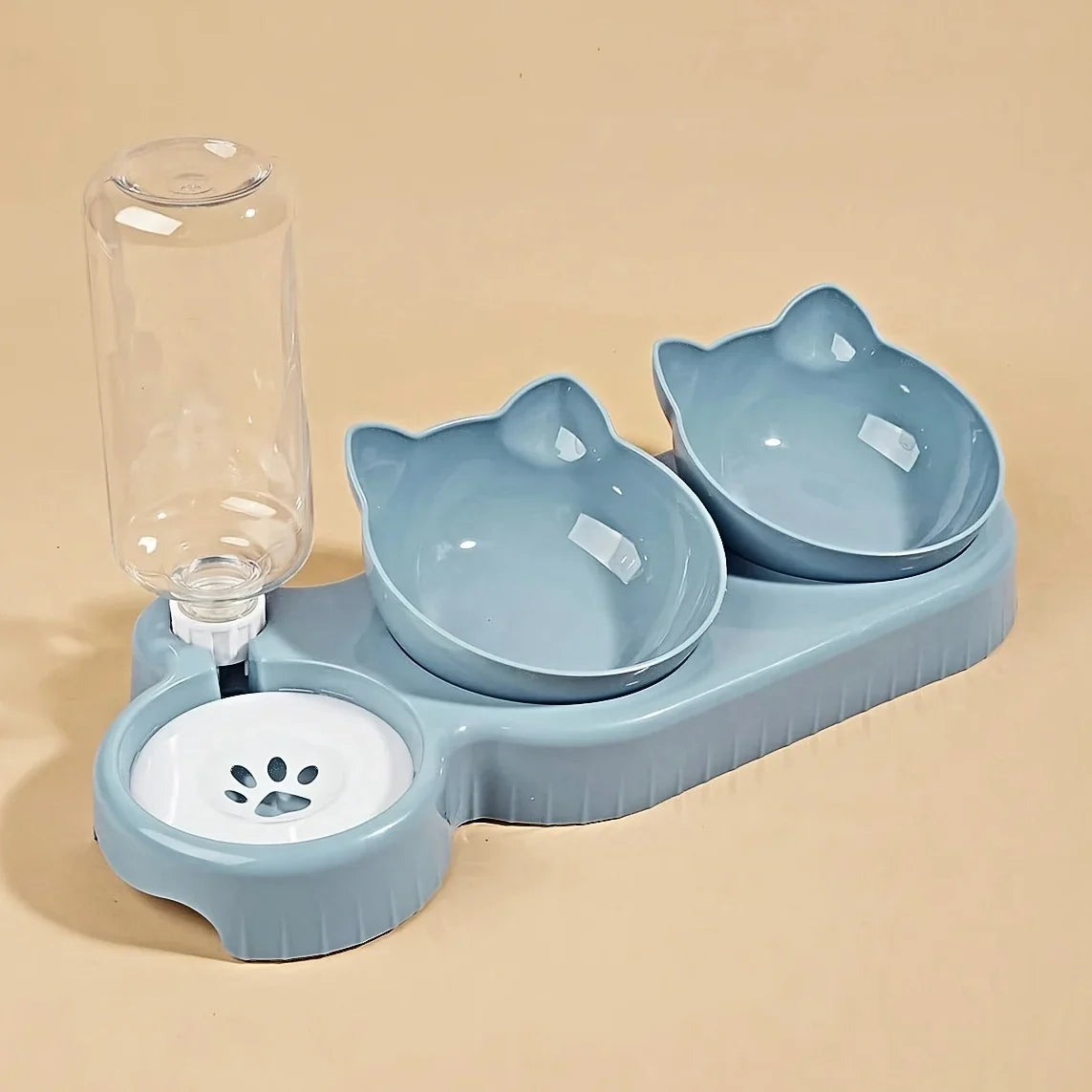 3 - in - 1 Cat Food & Water Bowl Set with Gravity Water Feeder - WTN Essentials