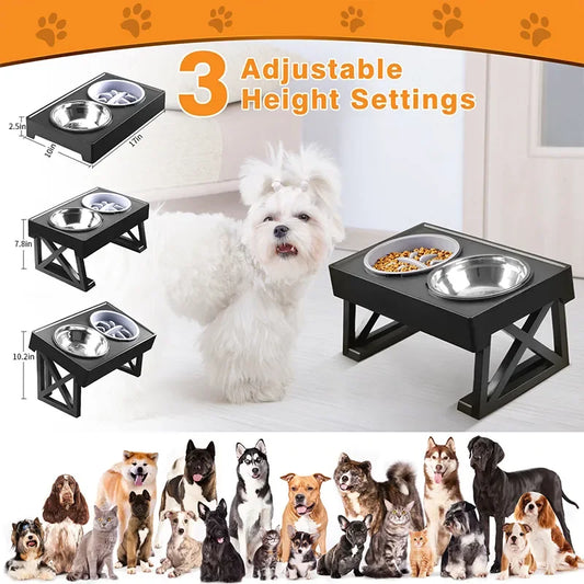 Adjustable Height Elevated Dog Bowls