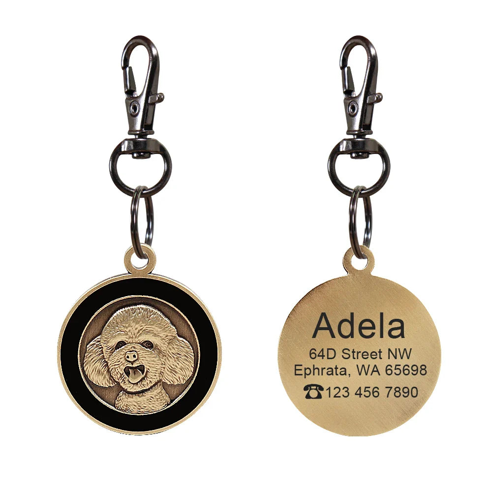 Personalized Dog ID Tag - Custom Engraved Nameplate for All Breeds