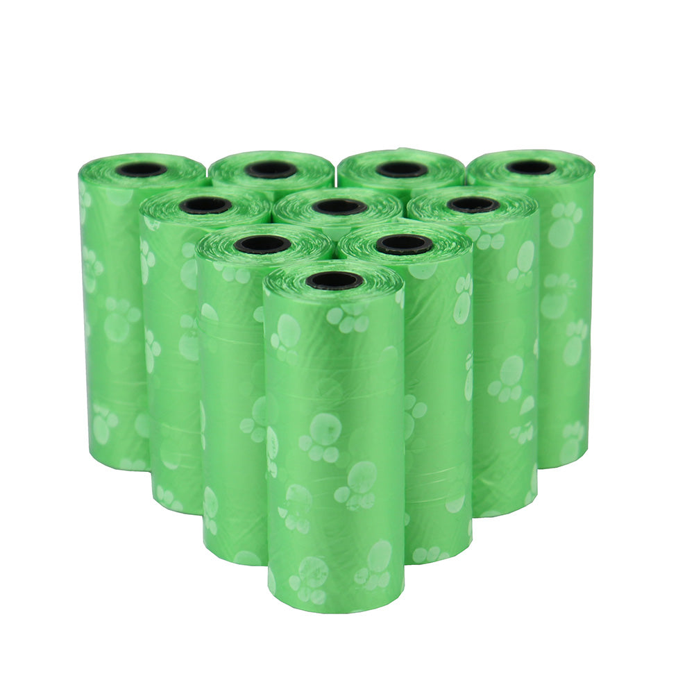 Pet Poop Bags Disposable Dog Perros Waste Bag Bulk Poop 5 Roll(75Pcs) Bags with Paw Prints Clean Pick Up Tools Pet Items - Purrfect Pet Kingdom