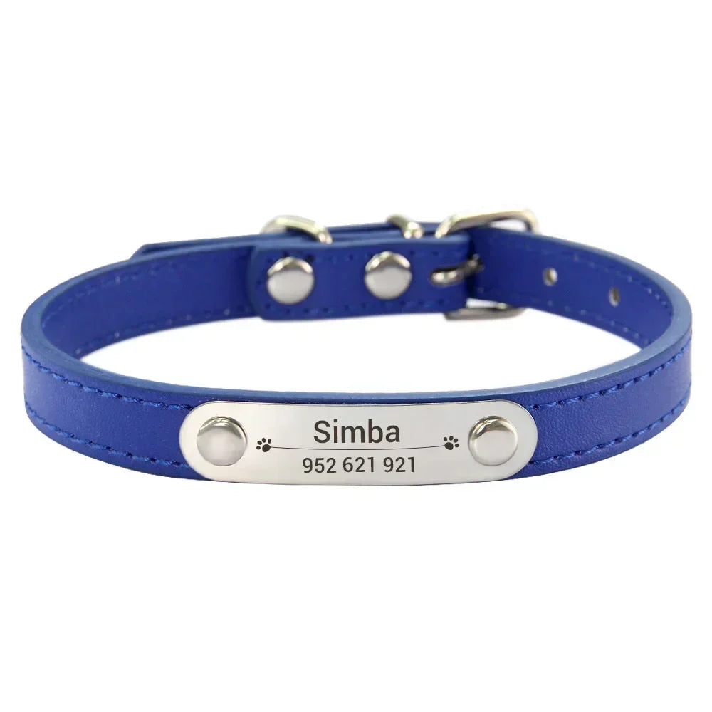 Personalized Dog Collar - Engraved ID Leather Collar