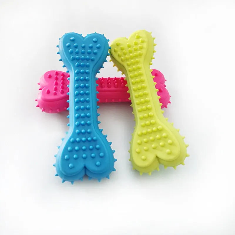 Dog Chew Toy Rubber Bone Durable Bite Trainer 1.4oz 🦴