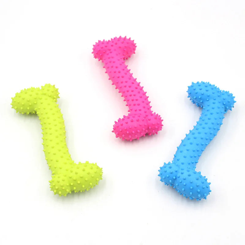 Rubber Dog Toy Bite-Resistant Teeth Cleaning Small Dogs 🦴