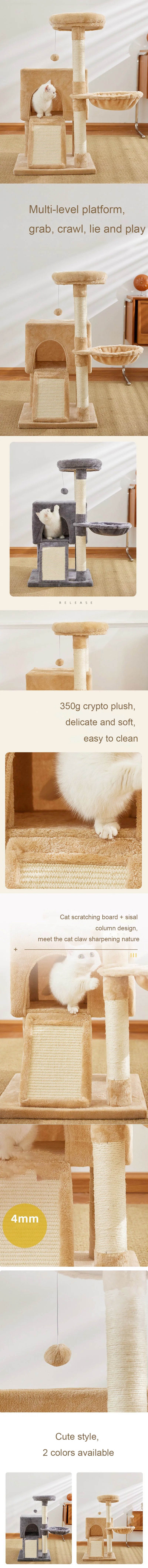 Luxury Cat Tree Double Condos Hammock Sisal Post ๐ฑ