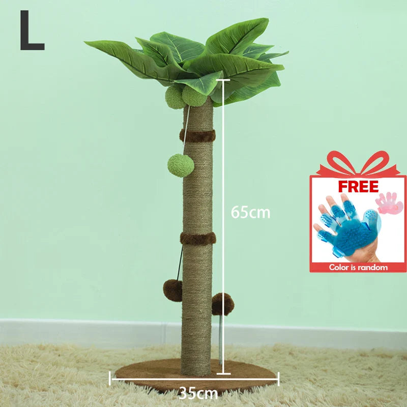 Tall Cat Scratching Post - 65cm Premium Sisal Tree with Interactive Toys