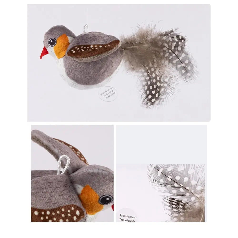 Flapping Bird Cat Toy Chirping Realistic Interactive Flying ๐ฑ
