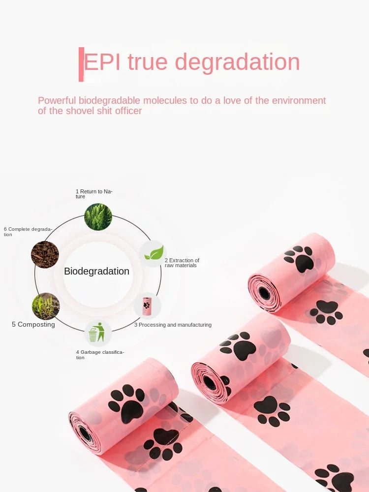 Dog Poop Bag Biodegradable Pet Dog Poop Bag Zero Waste Dog Pooper Bags Paw Doggy Litter Poop Bag Dog Poop Bag Dispenser - Purrfect Pet Kingdom
