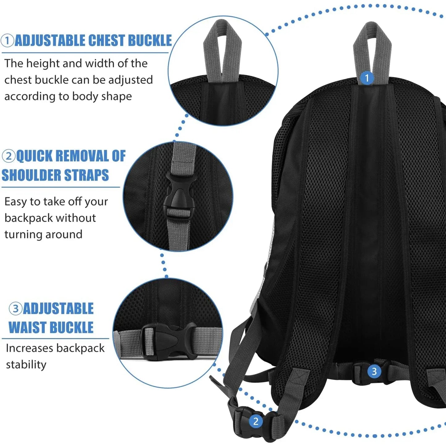Dog Shoulder Carrier Backpacks Comfortable Front Backpack Carrier for Biking Hiking Camping - Pet carrier - THRIXINE