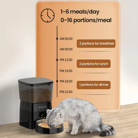Cat Food ROJECO Automatic Feeder Button Version Auto Food - detail product image for cat food