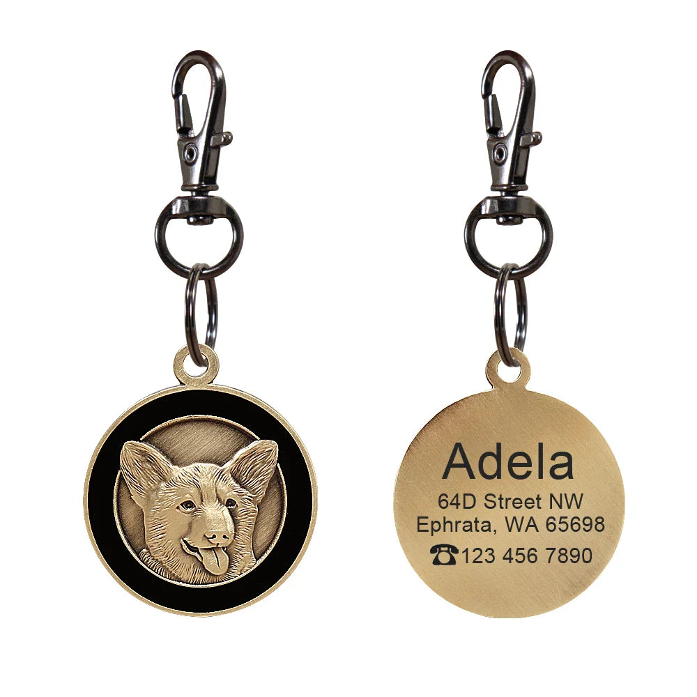 Personalized Dog ID Tag - Custom Engraved Nameplate for All Breeds