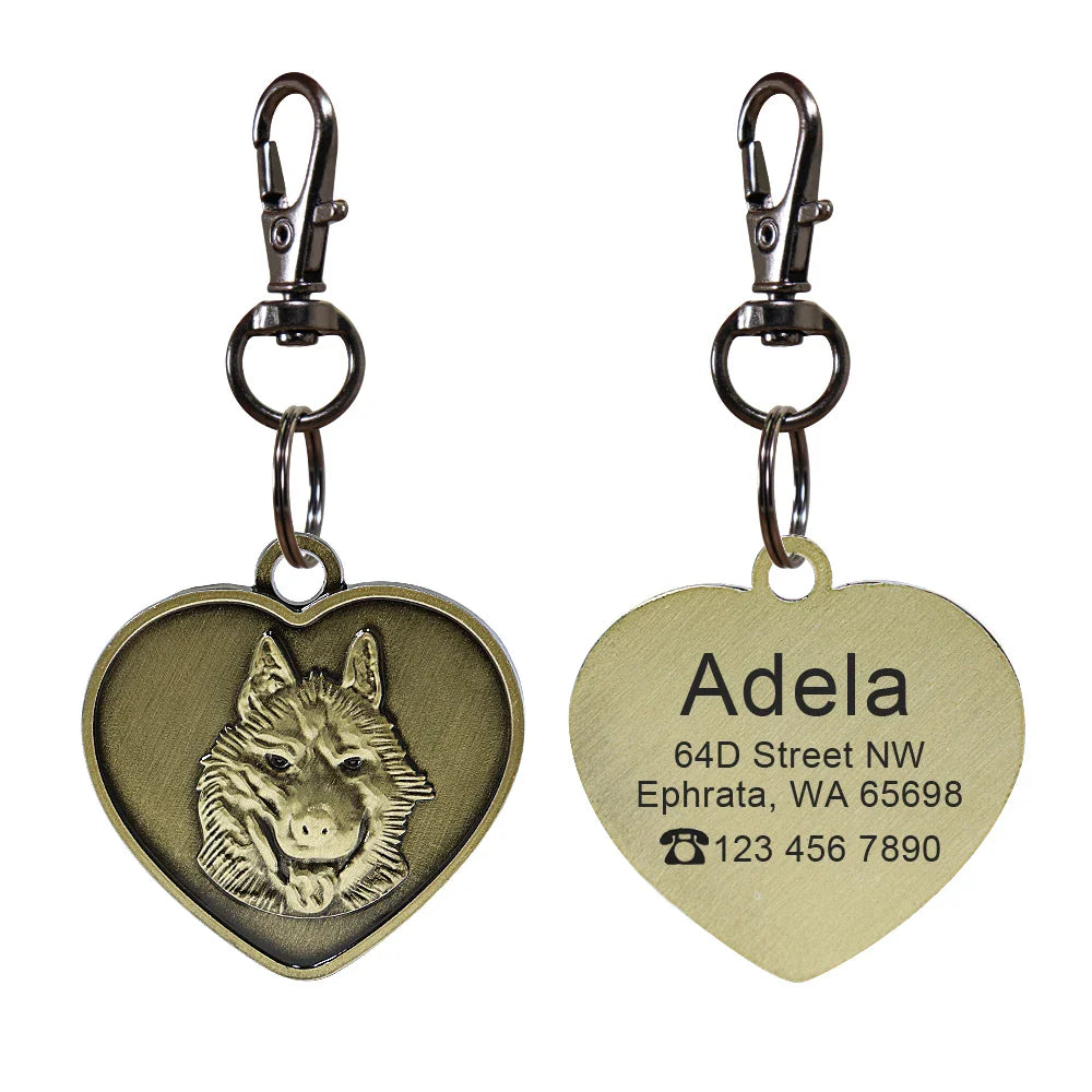 Personalized Dog ID Tag - Custom Engraved Nameplate for All Breeds