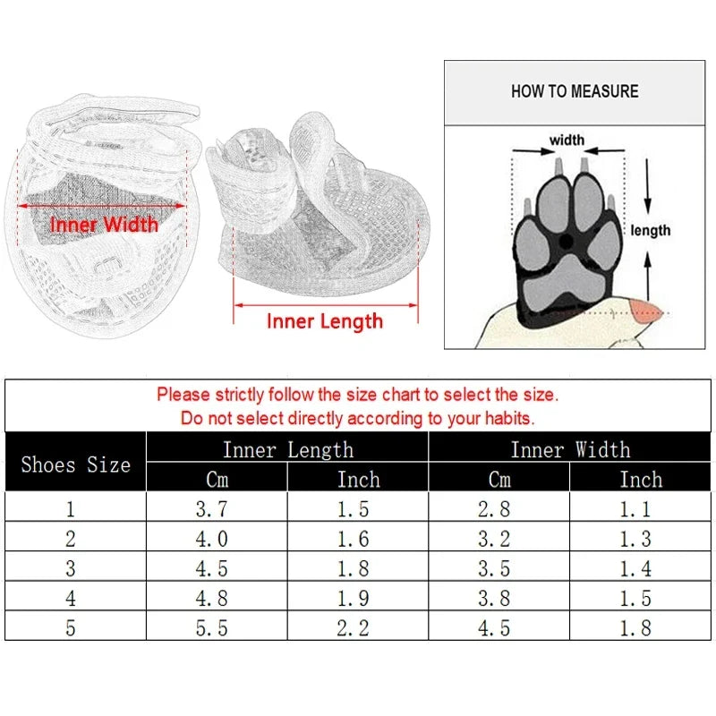 Summer Dog Shoes for Small Dogs - Breathable Reflective Outdoor Sandals