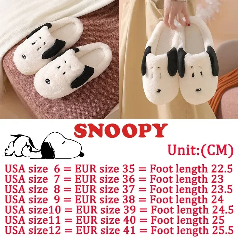 š Snoopy Kawaii Plush Slippers - Nostalgic Winter Warmth for Peanuts Lovers