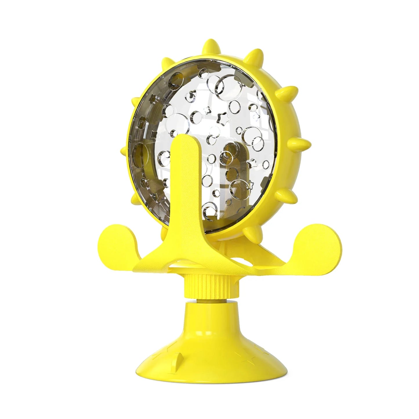 Ferris Wheel Suction Cup Toy - Slow Feeder with Bell for Small Dogs & Cats