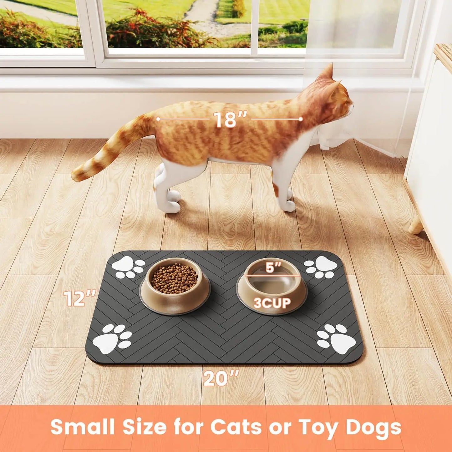 Pet Feeding Mat Absorbent Waterproof Quick Dry ๐ฝ๏ธ - Purrfect Pet Kingdom