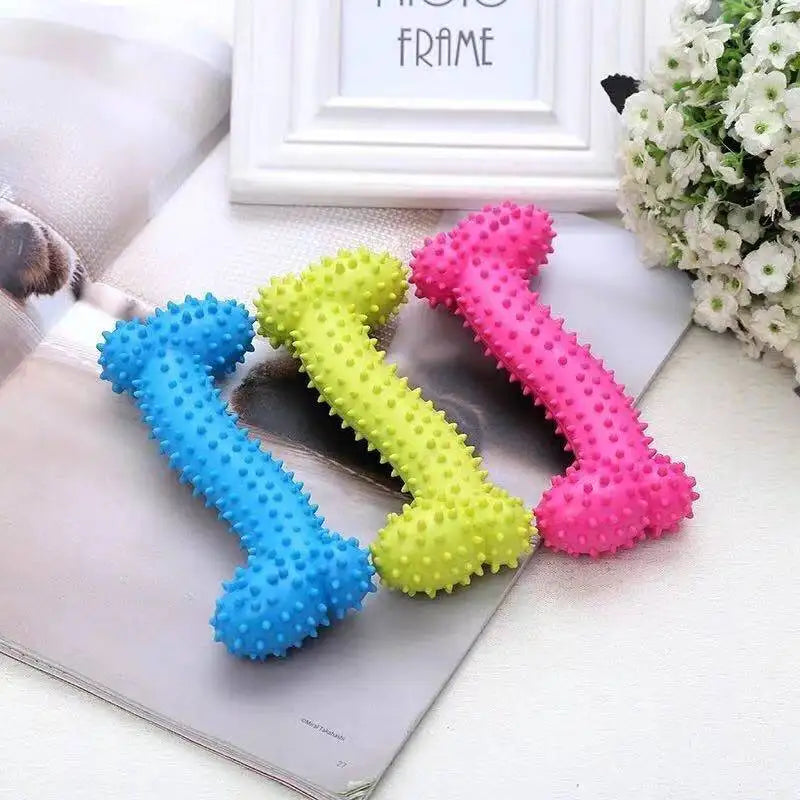 Rubber Dog Toy Bite-Resistant Teeth Cleaning Small Dogs 🦴