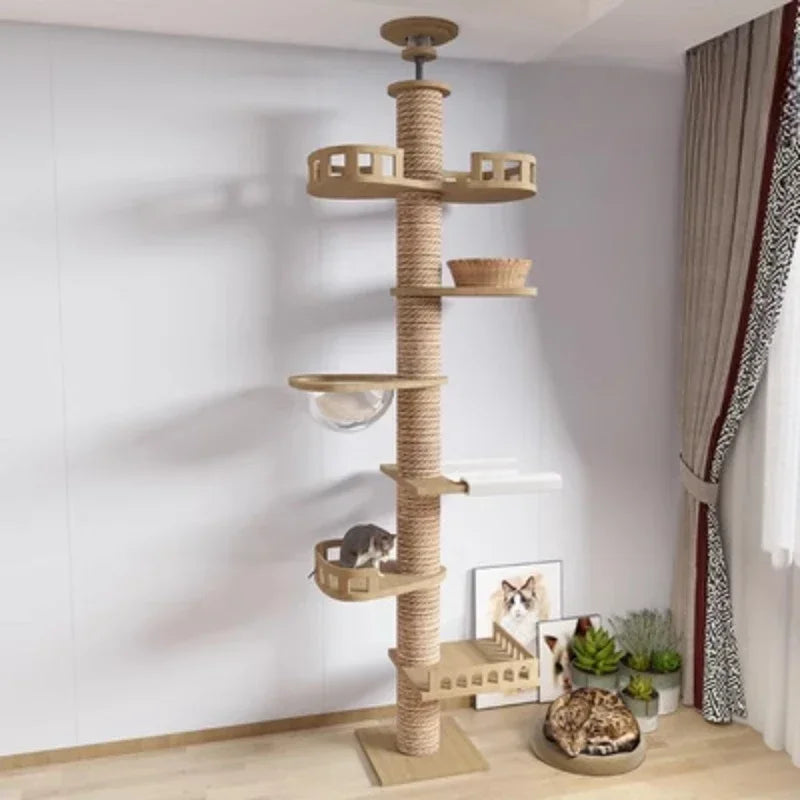Multi Layer Solid Wood Cat Climbing Frame ๐ฑ