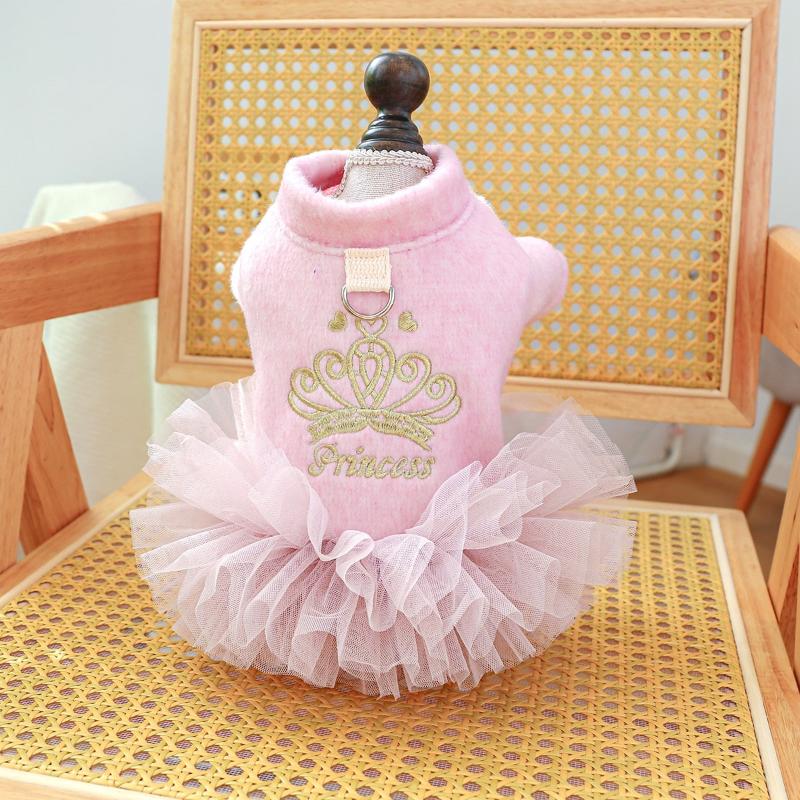 Crown Princess Embroidered Tutu Pet Dress