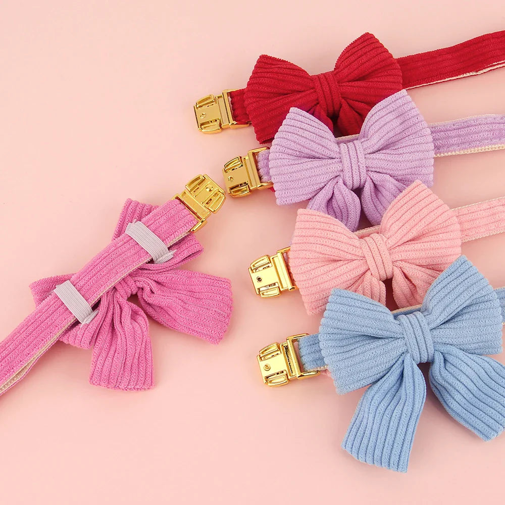 Personalized Dog Collar with Bow - Custom Engraved Cuteness
