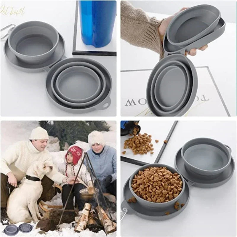 Portable Collapsible Silicone Dog Bowl Travel 🥣